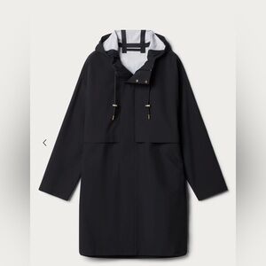 Rhone Tens Black Hooded Long Raincoat Jacket NWT Size S Waterproof Outerwear